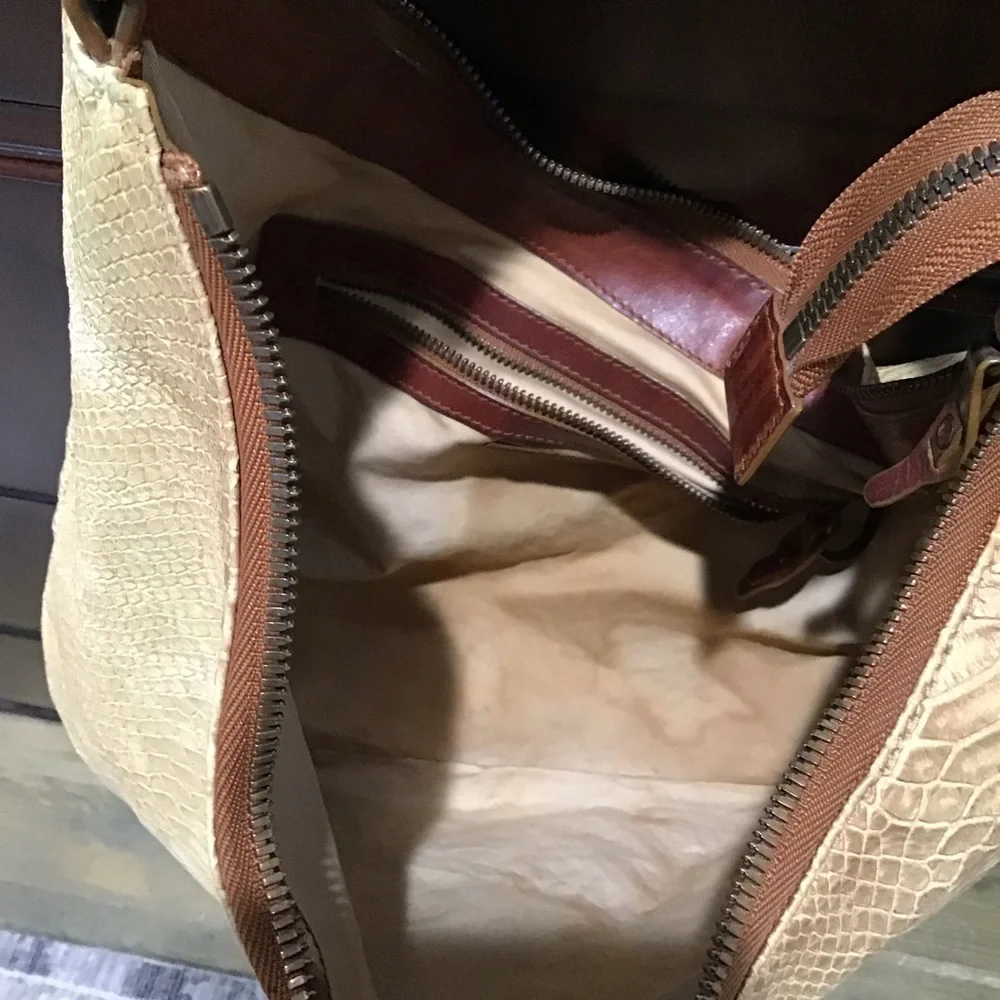 Theory Tan Snakeprint Hobo‎ Shoulder Bag